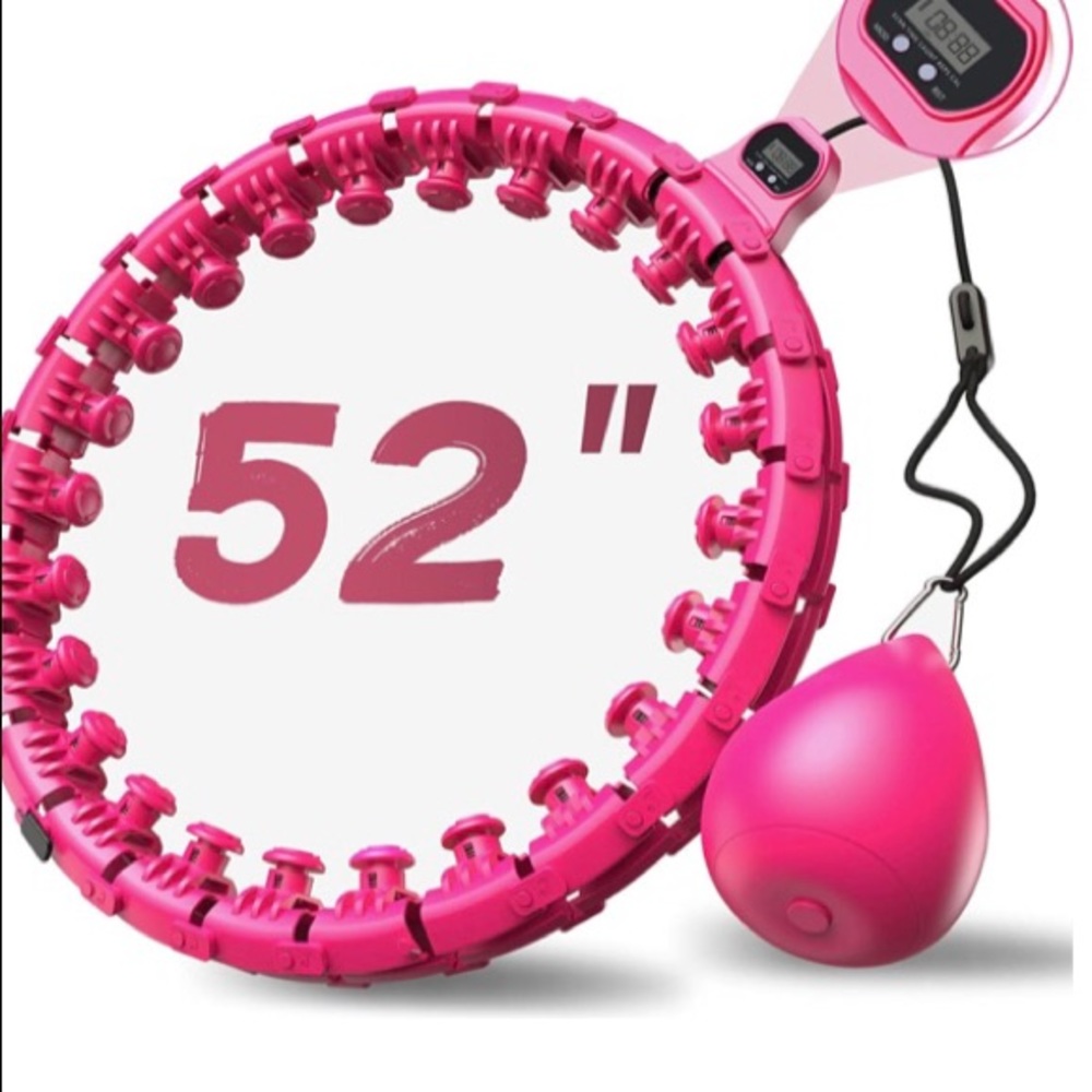 Weighted Hula Hoop wCounter Fit Hoop Detachable Knots Adjustable Smart Hula Hoop
